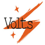 VOLTS logo with orange accents