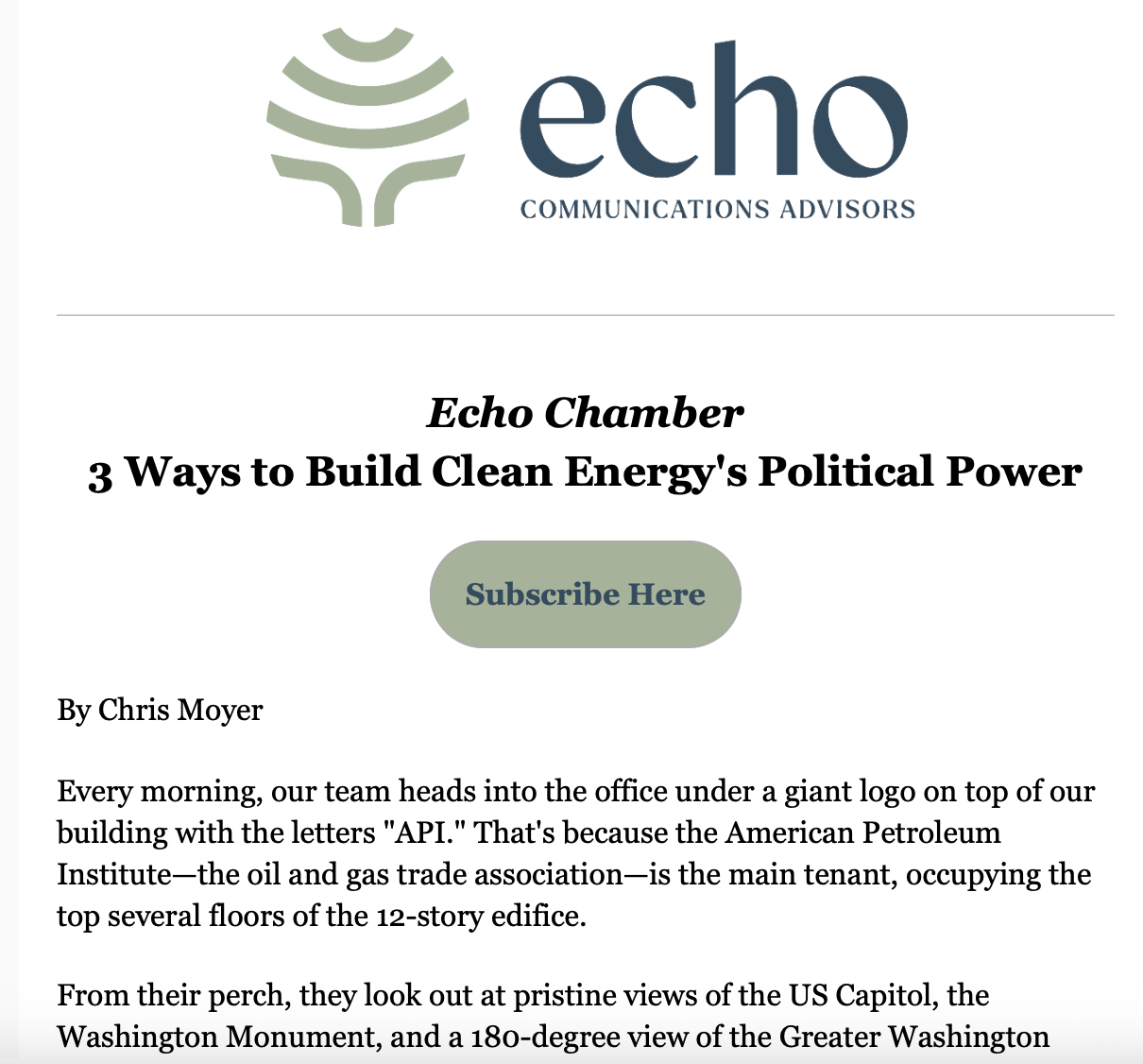 echo chamber newsletter 3 ways to build power